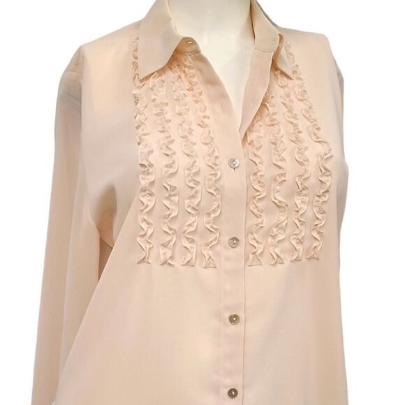 Andrea Viccaro Cream Tuxedo Top size Medium Petite - Picture 2 of 8
